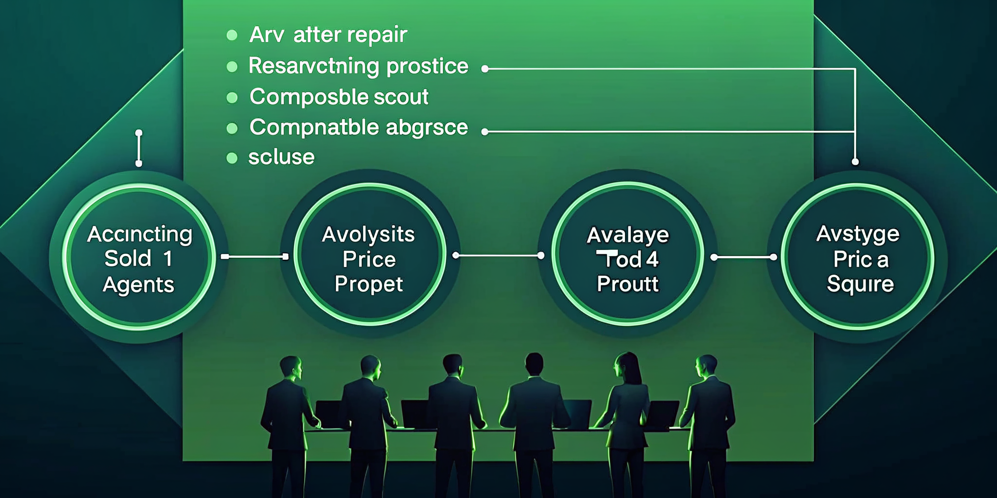 Flowchart diagram of the ARV calculation process showing the four steps from comparable sales to profit estimate